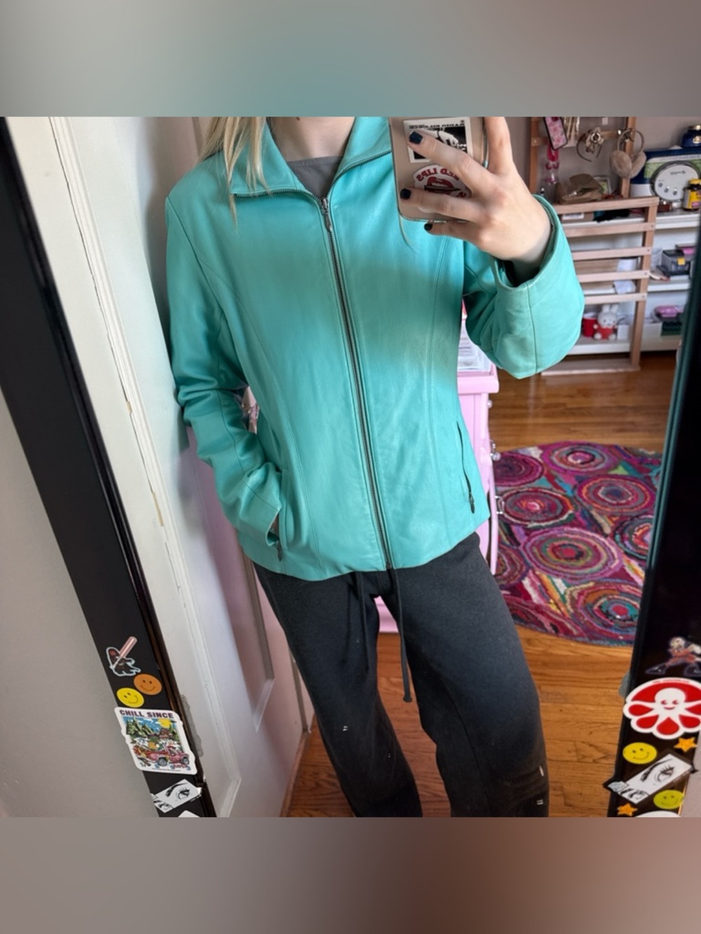 Wilsons Leather Aqua Zip-Front Women's Leather Jacket - Picture 5 of 8